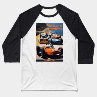 1965 Monaco Grand Prix Racing Poster Baseball T-Shirt